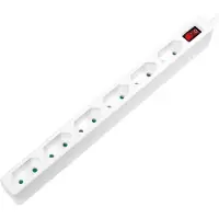 Logilink LPS232 : multiprise au format européen, 6 prises, avec interrupteur, blanc