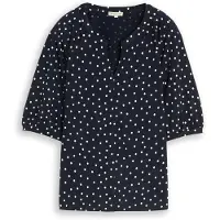 Tom Tailor Chemisier bleu marine / blanc