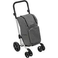 5 Five Chariot pliable – 4 roues – Gris – Aluminium