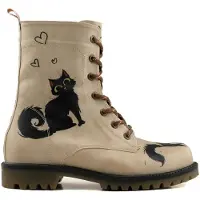 Goby Bottes à lacets 'MAT102' beige