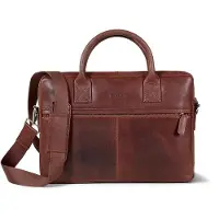 Howard London Sac d’ordinateur portable 'Laptop Bag Evan Brown' marron