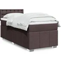 vidaXL Lit boxspring avec matelas brun foncé 90x200 cm Tissu