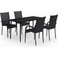 vidaXL Ensemble de jardin 5 pièces noir