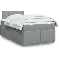 vidaXL Lit boxspring avec matelas gris clair 120x200 cm Tissu