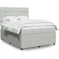vidaXL Lit boxspring avec matelas gris clair 140x190 cm velours