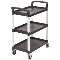 Cambro Chariot de service à 3 étagères, noir