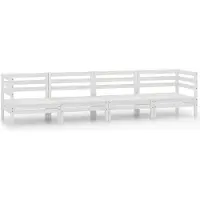 vidaXL Ensemble de salon de jardin 4 pièces blanc pin massif