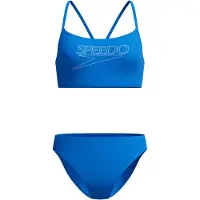 Speedo Endurance+ Logo Thin Strap Bikini Bleu UK 34 Femme