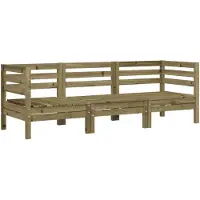 vidaXL Canapé de jardin 3 places en pin imprégné