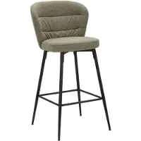 Mauro Ferretti Lot De 2 Tabourets De Bar Losanna Verts 52 X 59 X 108 Cm - Tabourets En Tissu Avec Pieds En Métal Noir - Style Glamour Années 70