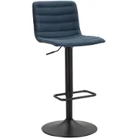 Mauro Ferretti Tabouret De Bar Pivotant Moderne Bleu Marine En Métal Et Tissu Rembourré, Hauteur Réglable, Lot De 2 - Style Moderne 142776000N