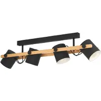 Eglo 43558 HORNWOOD E27 quadruple plafonnier 1000x190mm noir crème marron