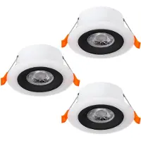 Eglo Luminaire encastré CALONGE plastique noir, blanc LED 3X4,8W 3000K Ø10cm