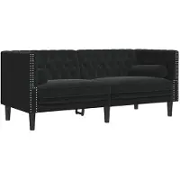 vidaXL Canapé Chesterfield Autre Noir 174 x 74.5 x 70.5 cm Velours