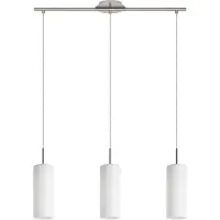 Eglo Lampe à suspension Troy 3 Gris métallisé à 3 lumières avec blanc