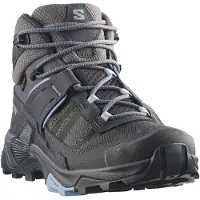 Salomon - Chaussures de randonnée mi-hautes en GORE-TEX - X Ultra 5 Mid GTX W Asphalt/Castlerock pour Femme en Cuir - Taille 40 - Gris