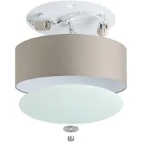 Eglo 94919 Pasteri Plafonnier avec abat-jour en tissu Ø 48cm Taupe Lampe