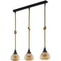 Eglo 43192 RAMPSIDE E27 triple lampe à suspendre 895x195mm noir ambre