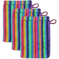Cawoe Gant de toilette mélange de couleurs