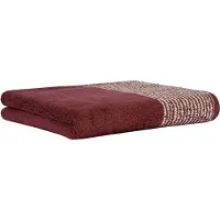 Cawoe Serviette de douche sable / bordeaux