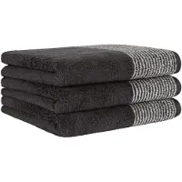 Cawoe Serviette anthracite / blanc naturel