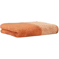 Cawoe Serviette de douche orange foncé / blanc cassé