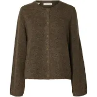 Selected Laine Mélangée Cardigan Femme Marron XS