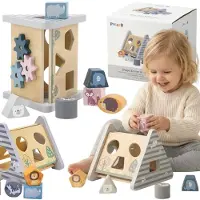 Polar B VIGA PolarB : jeu de tri en bois avec des blocs en forme de pyramide
