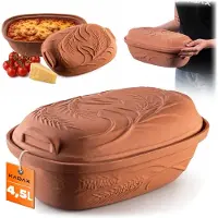 Kadax Ramequins "Augustus", Casserole en céramique avec couvercle, 4 L, 38 cm