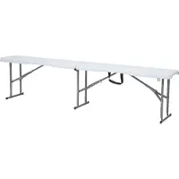 Axi Elba Banc De Brasserie Pliable En Plastique Hdpe Blanc | Banc Pliable / Banc De Pique-Nique | Pour Le Jardin, Le Balcon Ou Le Camping - Déplié