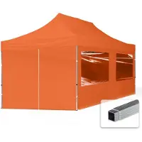 TOOLPORT 3x6 m Tonnelle pliante Alu, PES 700, côtés panoramiques, orange