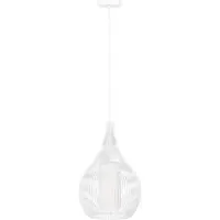 Eglo Luminaire suspendu - 32,5 x 110 cm - 1 lumière - Blanc - Métal - Verre