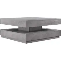 En.casa Table basse 'Florenz' Table de salon carrée 76 x 76 x 38 cm plateau pivotant aspect béton