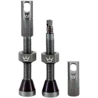 Chris King Peatys X Chris King MK2 Tubeless Valves 1 paire tubeless 80 mm gris ardoise PTV2-80-SLT-12