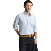 Gant pour homme. 3250271 Chemise Regular Fit en maille piqué stretch bleue (S), Casuel, Coton, Manche longue