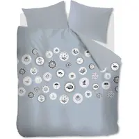 Ambiante Housse de Couette Ambiante Bjarne Bleu Gris Coton-140 x 200 / 220 cm | 1-personne
