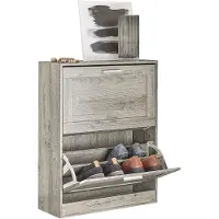 SoBuy Shoe Rack Shoe Storage Cabinet Organiser Unit - FSR137-HG - W60 x D23 x H79cm