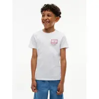 Tommy Hilfiger T-Shirt 'Outline Flag Logo' blanc