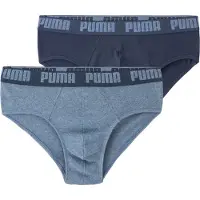 Puma Hommes, Sous-vêtements, Herren-Slips, 2er-Pack, Marineblau/Blau, Multicolore, Bleu, (lot de 2, M)