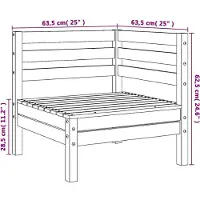 vidaXL Canapé d'angle de jardin en pin massif