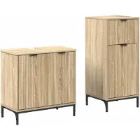 vidaXL Ensemble de meubles de salle de bain , 2 pièces, imitation chêne Sonoma, 39,5 x 36 x 88 cm