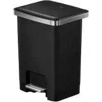 EKO - Hana 2, poubelle à pédale 25 litres - Plastique - Noir