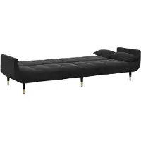 vidaXL Canapé-lit à 2 places avec repose-pied noir velours