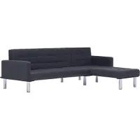 vidaXL Canapé-lit en L Gris foncé Polyester