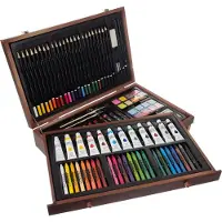 Maaleo Grand coffret en bois pour les jeunes artistes, comprenant 129 pièces
