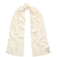 Ralph Lauren pour femme. 455956296002 Écharpe en cachemire et laine blanc crème (OSFA), Casuel