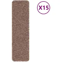 vidaXL Tapis Antidérapants pour Escaliers 15 pcs Marron 75 x 20 cm PP