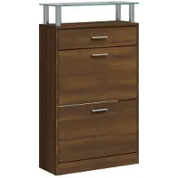 vidaXL Armoire à chaussures Chêne marron 63x24x104cm Bois d'ingénierie