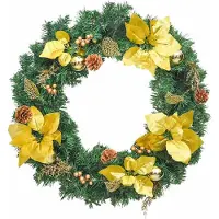vidaXL Couronne de Noël avec lumières LED Vert 60 cm PVC