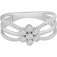 Diamant Exquis Bague 'Ring aus 585 Weißgold mit Diamant' argent